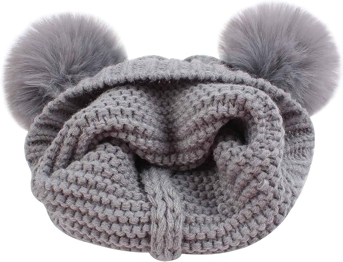 Duoyeree Baby Winter Hat Scarf Glove Beanie Set Girls Boys Pom Pom Knitted - Image 3
