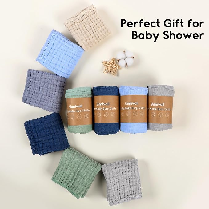 Muslin Burp Cloths for Baby 100% Cotton Burping Cloths for Boys Girls Large - Image 7