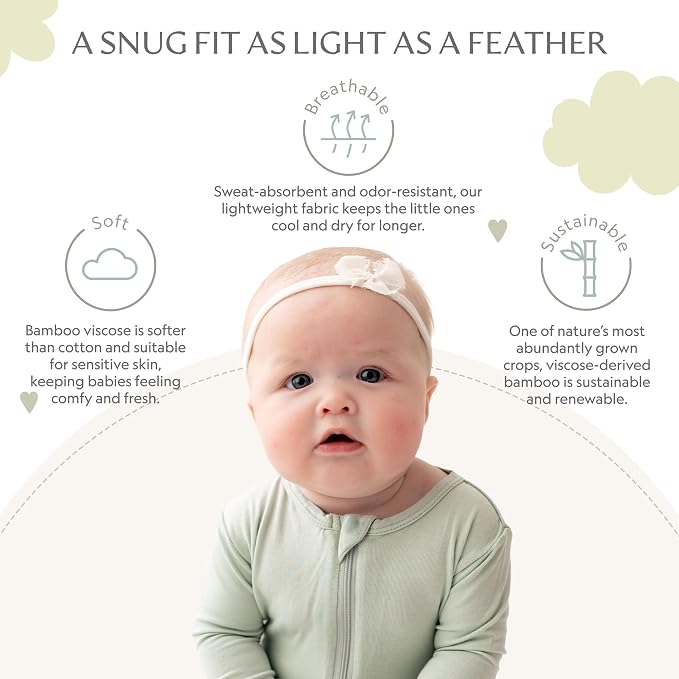 Bamboo Little Soft Baby Footie Pajamas, Baby Clothes, Newborn Sleepers - Image 3