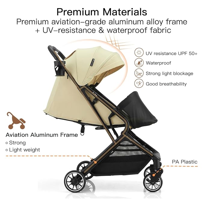 Compact Fold Baby Stroller, Lightweight Travel Toddler Stroller - Image 9