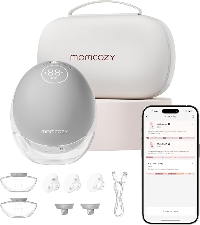 Momcozy Breast Pump Hands Free Upgraded Mobile Flow | M9, App Discreet Control by Momcozy