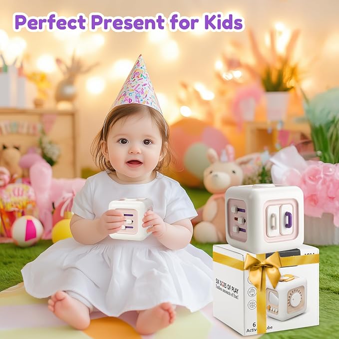 Busy Cube Toy for 1 Year Old Girl Gifts, Montessori for Baby Girl, Travel - Image 8