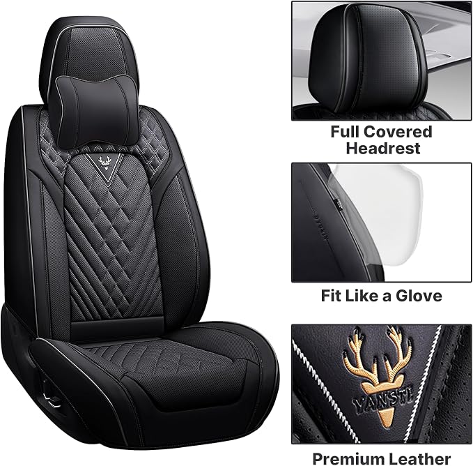 Car Seat Cover Full Set, Waterproof Leather Seat Cover, Front and Rear Auto - Image 5