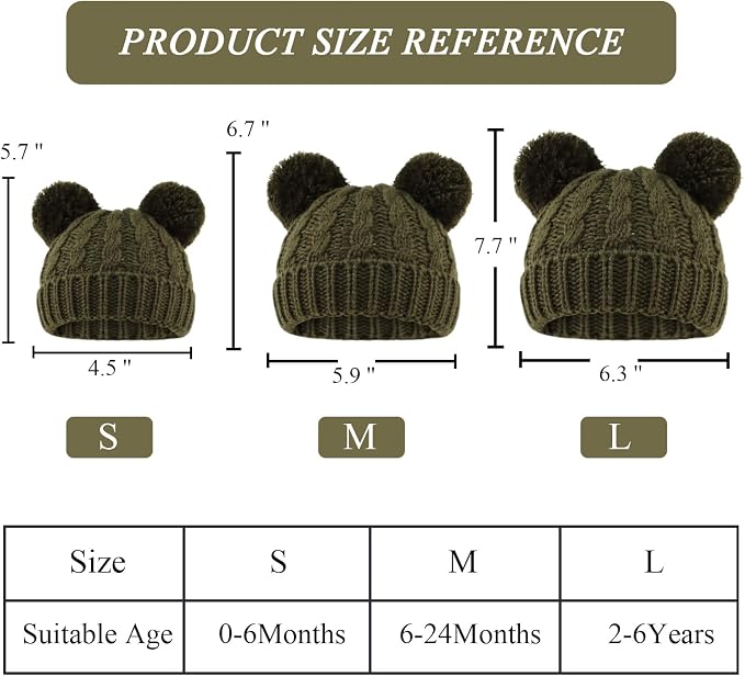 Yuoahcn Baby Girl Beanie Winter Baby Boy Hat - Image 6