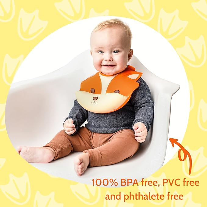 Silly Goose Silicone Animal Baby Bibs - Image 3