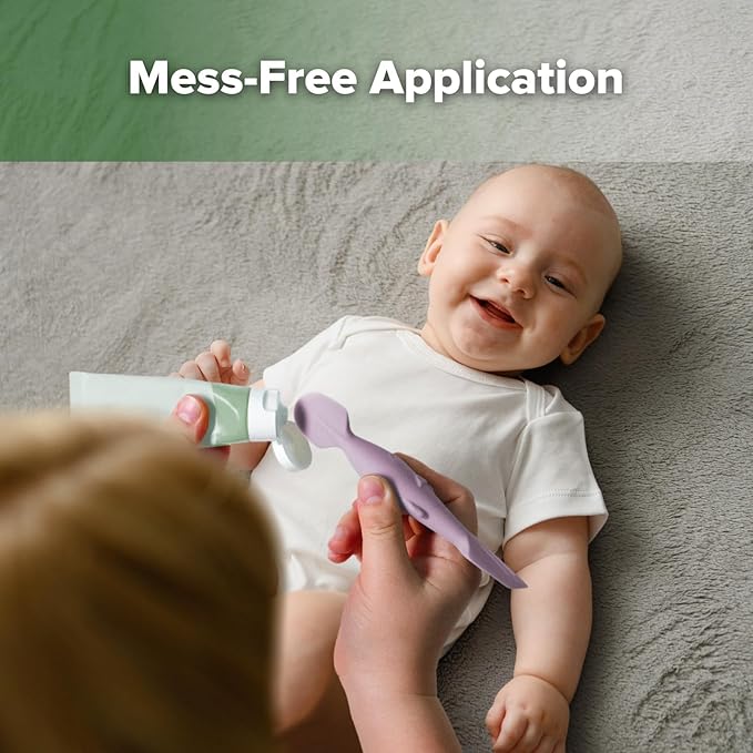 haakaa Baby Diaper Cream Spatula, NoMess Dual-Ended Silicone Diaper Rash Cream - Image 2