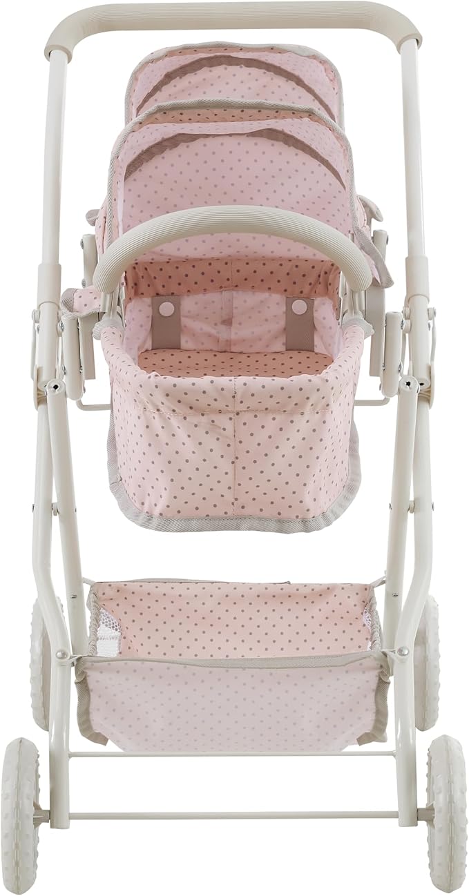 Olivia's Little World Twin Baby Doll Stroller, Double Bassinet Stroller Kids - Image 8