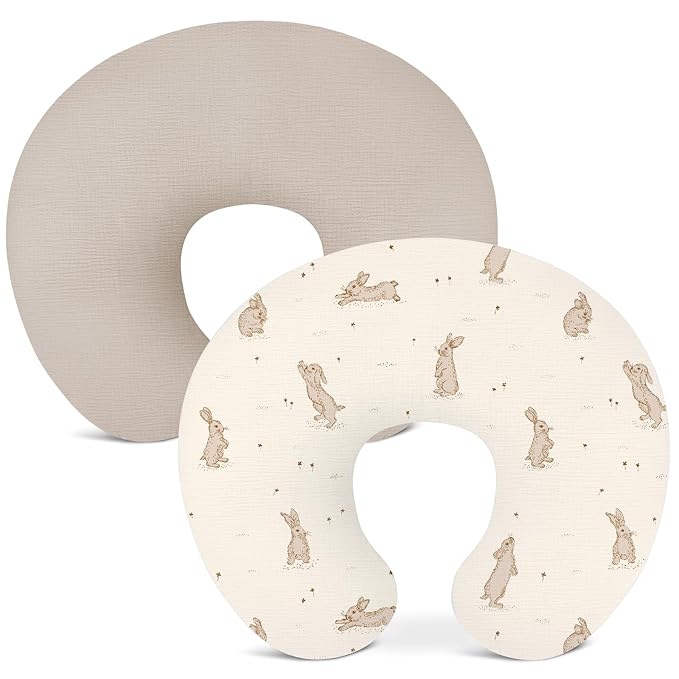 Nursing Pillow Covers 2 Pack, Muslin Nursing Cover by Wimist