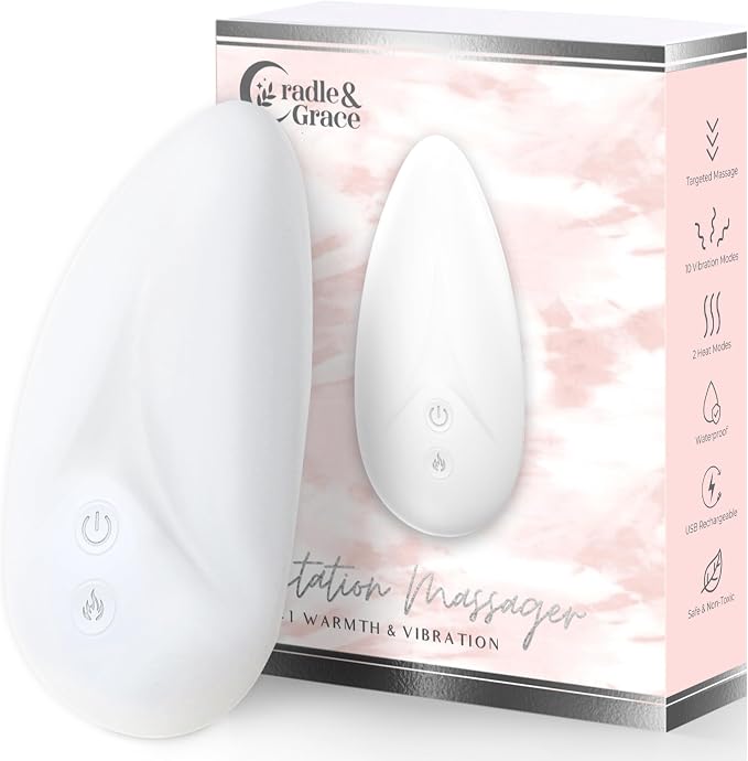 Cradle & Grace Warming Lactation Massager, Waterproof Breastfeeding Massager by CradleGrace