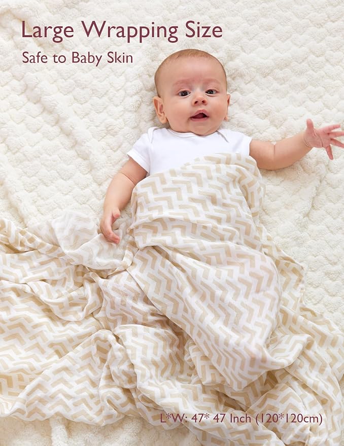 Momcozy Muslin Swaddle Blankets, Ultra Soft Neutral Baby Essentials Must Haves - Image 3
