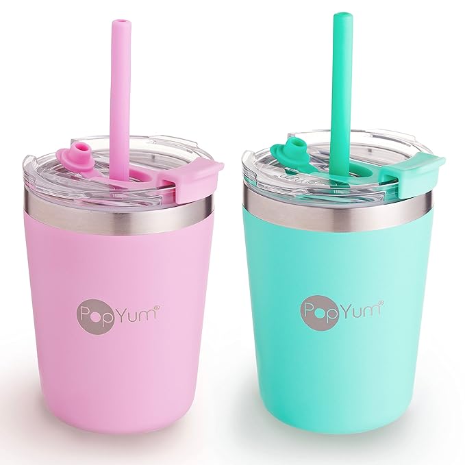 PopYum 9oz Insulated Stainless Steel Kids’ Cups by PopYum