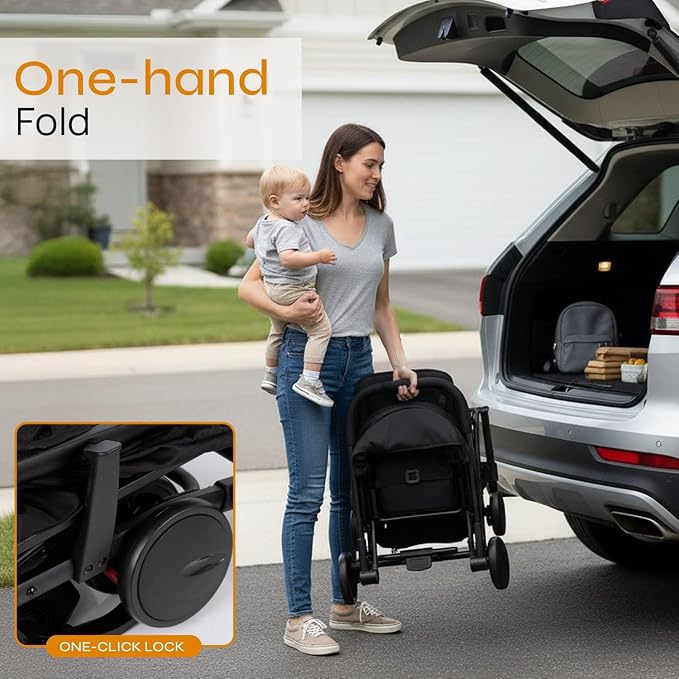 Jovial Lightweight Baby Stroller, Folding Travel Stroller - Image 2
