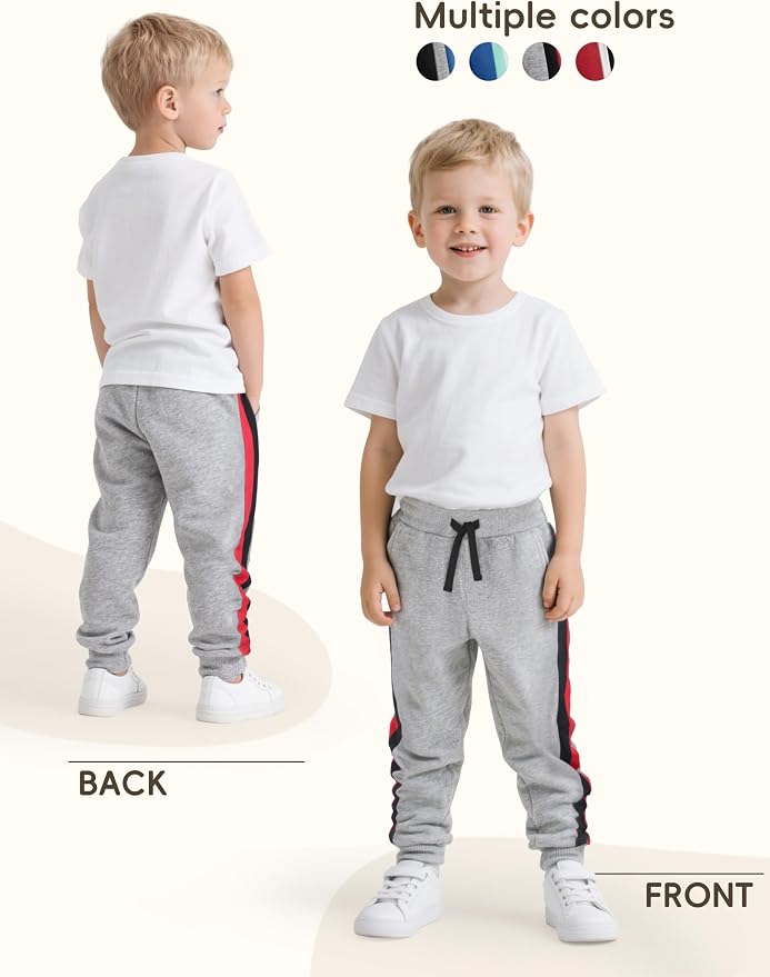 4 Pack Toddler Boys Sweatpants Cotton Baby Kids Joggers Toddler Boys Girls - Image 4