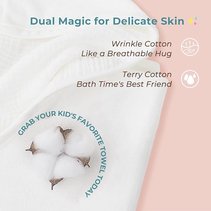 Poncho Muslin Towels for Kids Set of 6 for Embroidery, Baby Bath Towels - Image 4