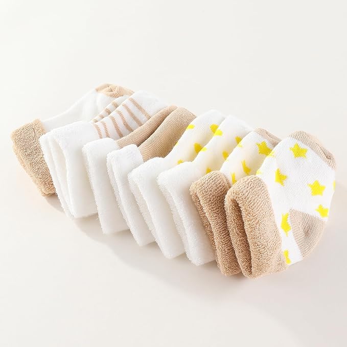 Newborn Baby Boy Girl Caps Mittens Socks Set Cotton Baby Essentials Accessories - Image 7