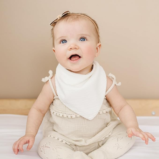 Konssy Muslin Baby Bibs 10 Pack Baby Bandana Drool Bibs 100% Cotton - Image 2