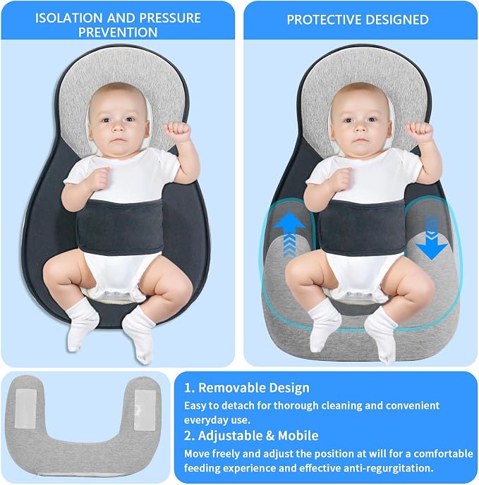 Baby Feeding Support Pillow, Reflux Breastfeeding Nursing Pillow to Reduce - Image 5