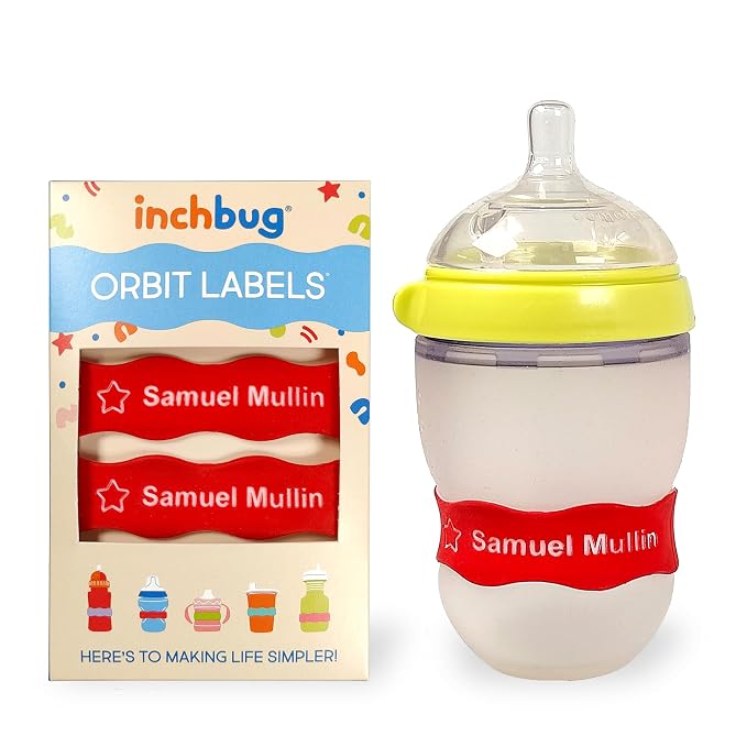 InchBug Orbit Labels Baby Bottle and Water Bottle Silicone Name Bands – - Image 2