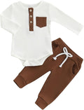 fhutpw Baby Boy Clothes 3 6 12 18 Months Ribbed Knitted Long Sleeve Romper and by fhutpw