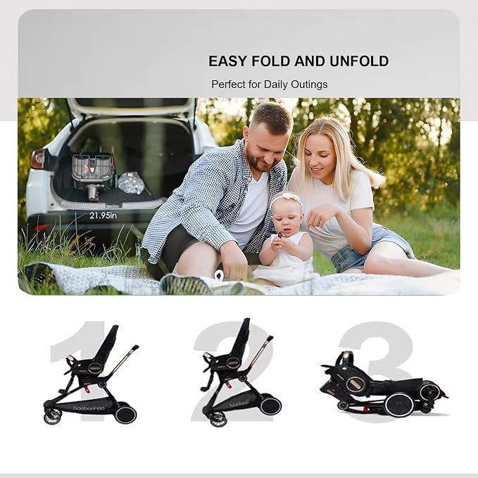 Baby Stroller Lightweight, High Landscape 360°Rotable, Adjustable Backrest - Image 8
