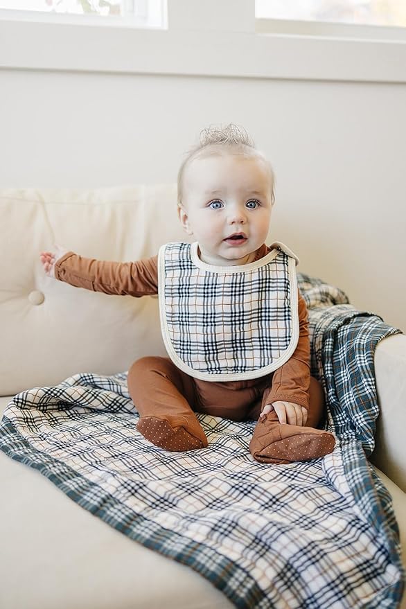 Mebie Baby Muslin Cotton Bib, 3 pack, Baby Bib Set - Image 5