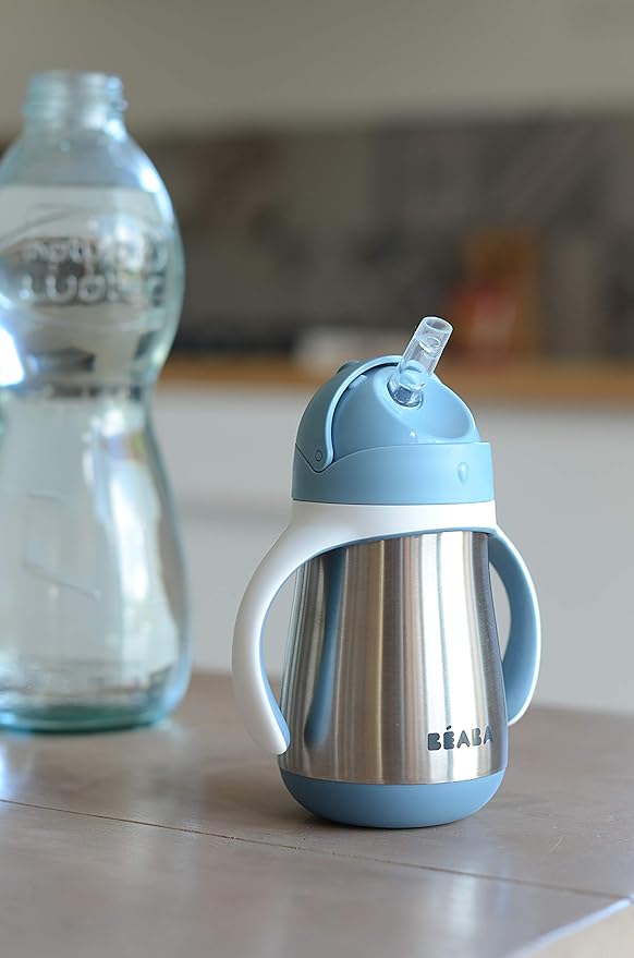 Beaba Stainless Steel Straw Sippy Cup, Insulated Toddler Cups Spill Proof - Image 6