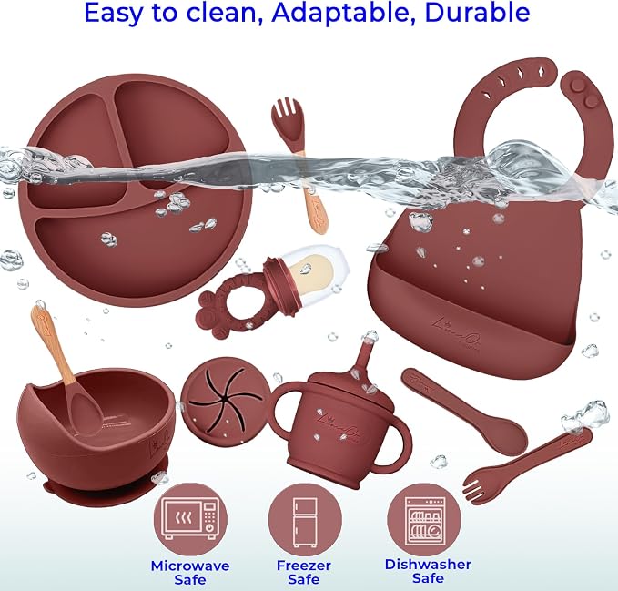Silicone Baby Feeding Set – 10 Pcs Baby Led Weaning Supplies & Self Feeding Kit - Image 7