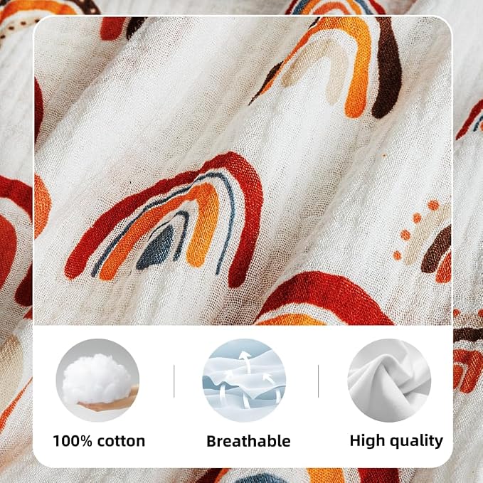 2 Pack Muslin Nursing Pillow Cover 100% Cotton Boho Neutral Stretchy Removable - Image 4