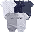 Fashion Unisex baby Boy Girl Bodysuits 5-Pack Casual Cotton Soft Infants Outfit by JELYLOVE