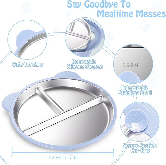 Stainless Steel Kids Plate - Image 2