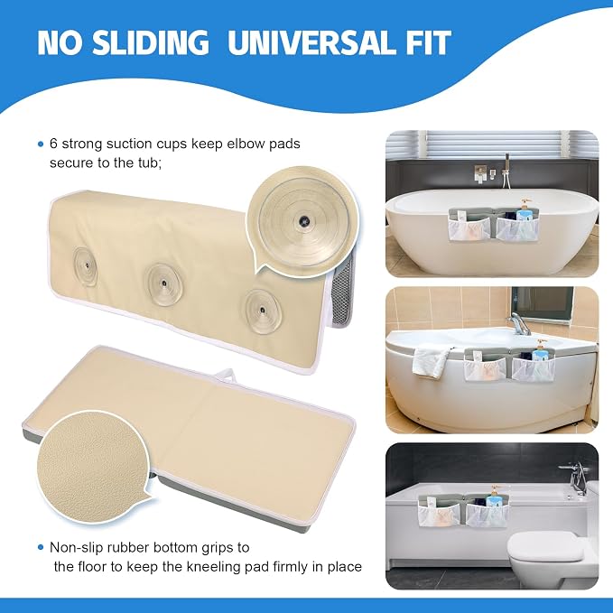 Baby Bath Kneeler and Elbow Rest Pad Set, Super Thick Non-Slip Bathing Kneeling - Image 4
