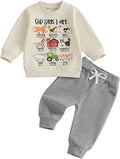 Nyapruwe Toddler Baby Boy Fall Outfit Funny Print Long Sleeve Sweatshirt by Nyapruwe