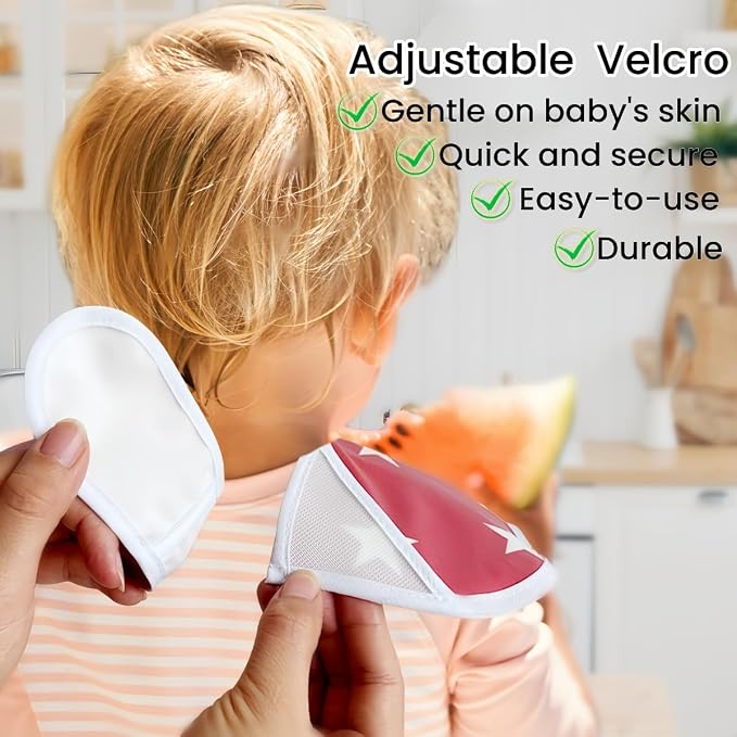 TSD Baby Bibs Waterproof Feeding Bibs 5pack Adjustable Mealtime Poctet Bib - Image 4
