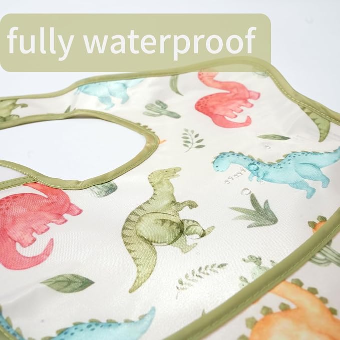 3-Pack Waterproof Baby Bibs for Eating - Image 3