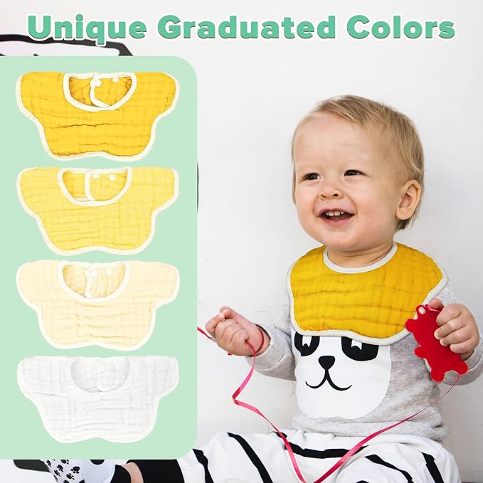 Baby Bibs Muslin Bibs 8 Pack for Drooling and Teething for Unisex Girls Boys - Image 3