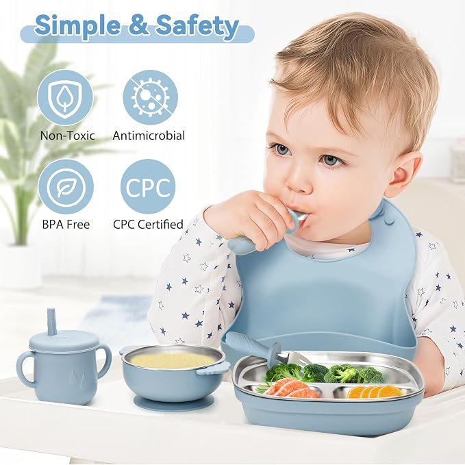 Stainless Steel Kids Plates and Bowls Set - Image 5