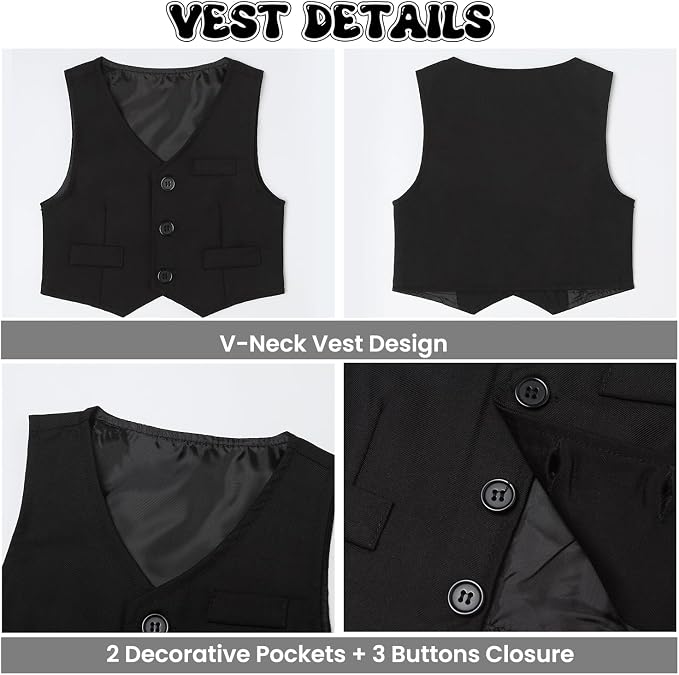 Baby Boy Clothes Suits Infant Gentleman Wedding Outfit Formal Dress Shirt Vest - Image 6