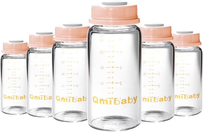 Breast Milk Storage Bottles 150ml 5oz BPA-Free Leak-Proof Baby Bottle Compatible by Qmibaby