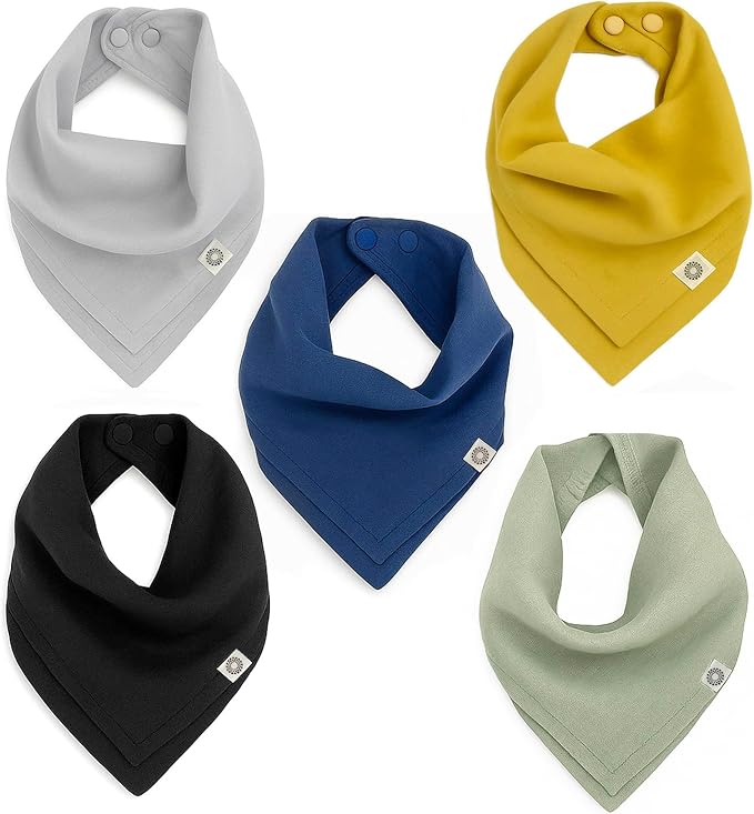 Kishu Baby Indi Organic Baby Bandana Bibs – Fairtrade 4-Way Reversible Drool by KishuBaby