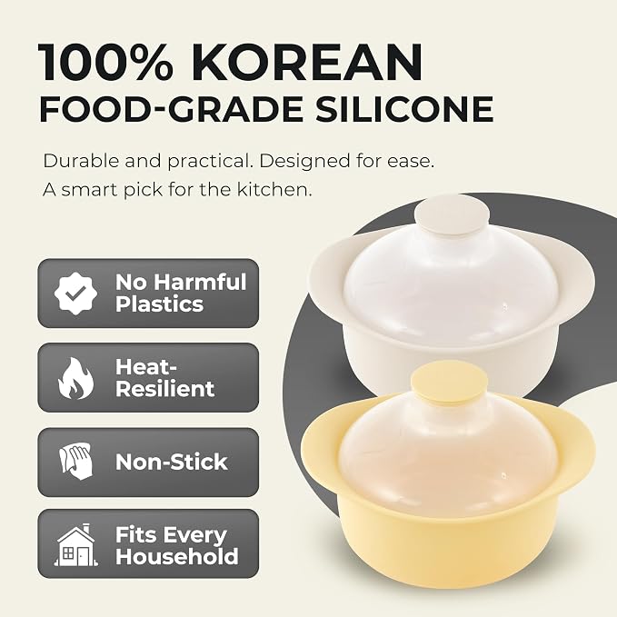 48oz Platinum Silicone 3 Compartmented Microwave Steamer Pot - Image 3