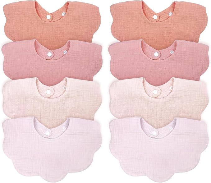 EllieHouse Baby Bibs for Girls Boys 8 Pack Muslin Drool Teeth Drooling Teething by EllieHouseVIPBrandExclusive