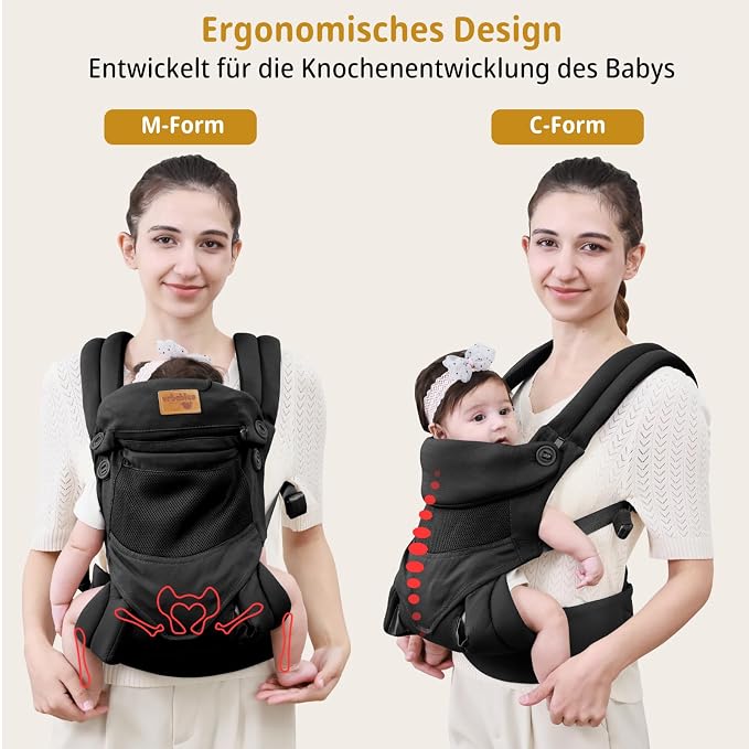 Baby Carrier Newborn to Toddler, Ergonomic Safe Soft Breathable Infant Carrier - Image 2