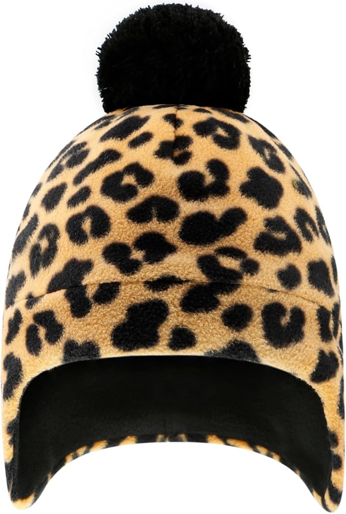 Duoyeree Kids Beanie Hat for Boys Girls Pom-pom Kint Hats Cozy Lining Winter - Image 2