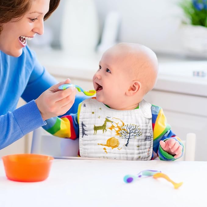 Zainpe 20Pcs Snap Muslin Cotton Baby Bibs Soft Absorbent Adjustable Burp Cloths - Image 5
