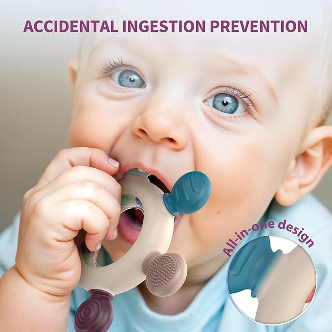 akolik Teething Toys for Babies, Baby Teethers Toy Teething Ring Silicone - Image 3