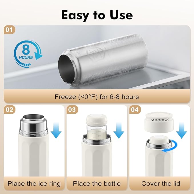 Portable Breast Milk Cooler - 11oz Breast Milk Cooler Bottle - Image 6