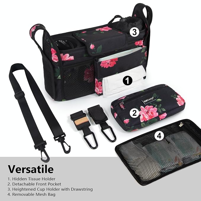 TOPDesign Universal Baby Stroller Organizer, Stroller Caddy - Image 2