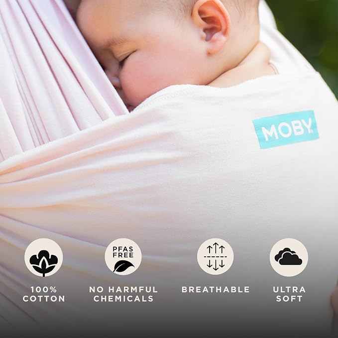 Moby Baby Wrap Carrier Classic for Newborns to Toddlers, Infant Sling Carrier - Image 4