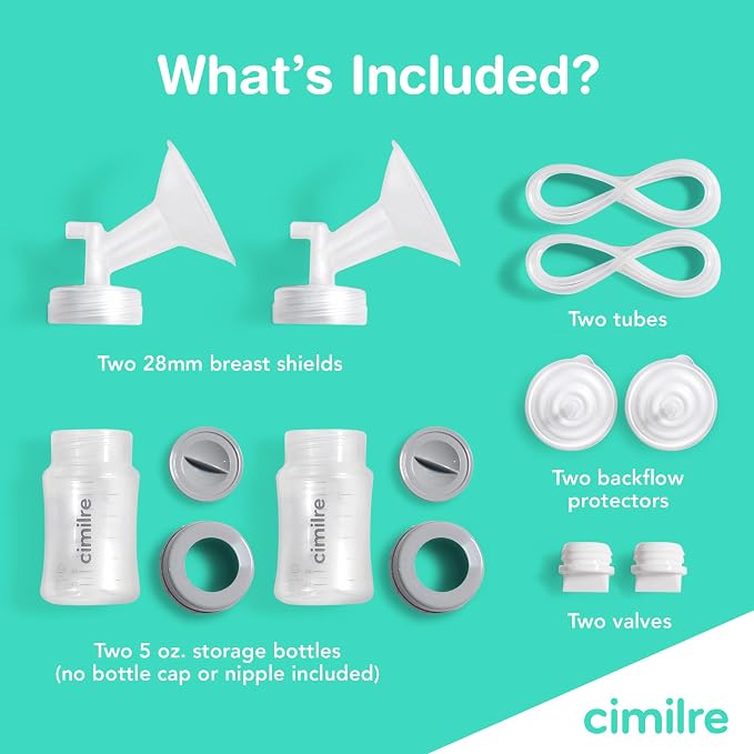Cimilre 28MM Breast Milk Collection Kit, Double Pumping Breast Milk Collector - Image 2
