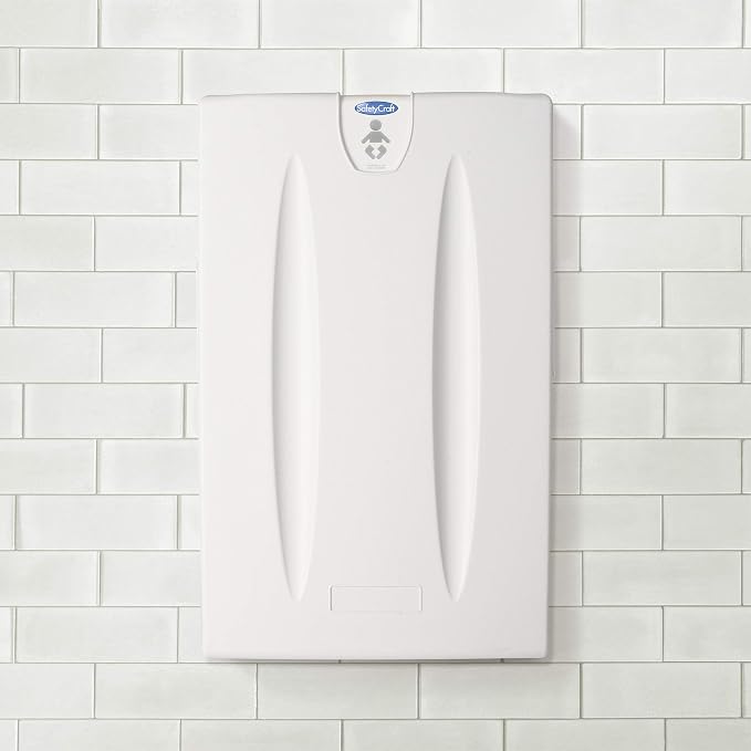 SafetyCraft Vertical Baby Diaper Changing Station, Wall Mounted, Built in Liner - Image 7